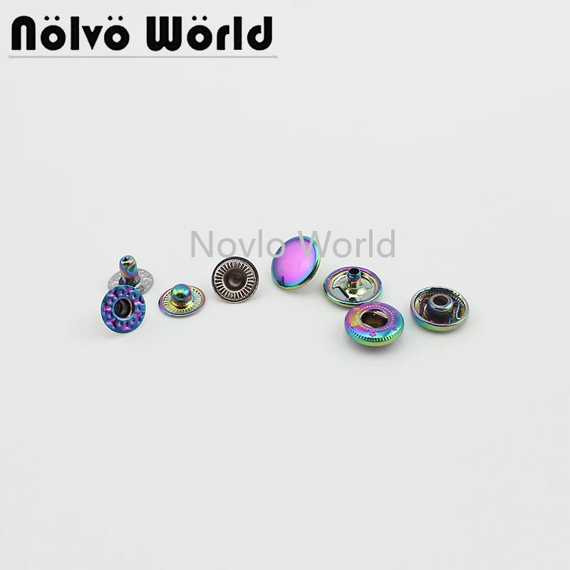 Top Trends: Nolvo World 20-100 Pieces Rainbow 12mm Metal Buttons For Clothes Fasterns Decorative Handbag Buckle Snap Button Shoppable Styles