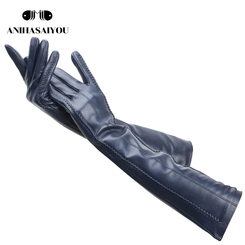 Top Trends: Multicolor Women&#039;s Gloves, 50cm Long Leather Gloves, sheepskin Women&#039;s Leather Gloves, Keep Warm Women&#039;s Winter Gloves-2226C Shoppable Styles