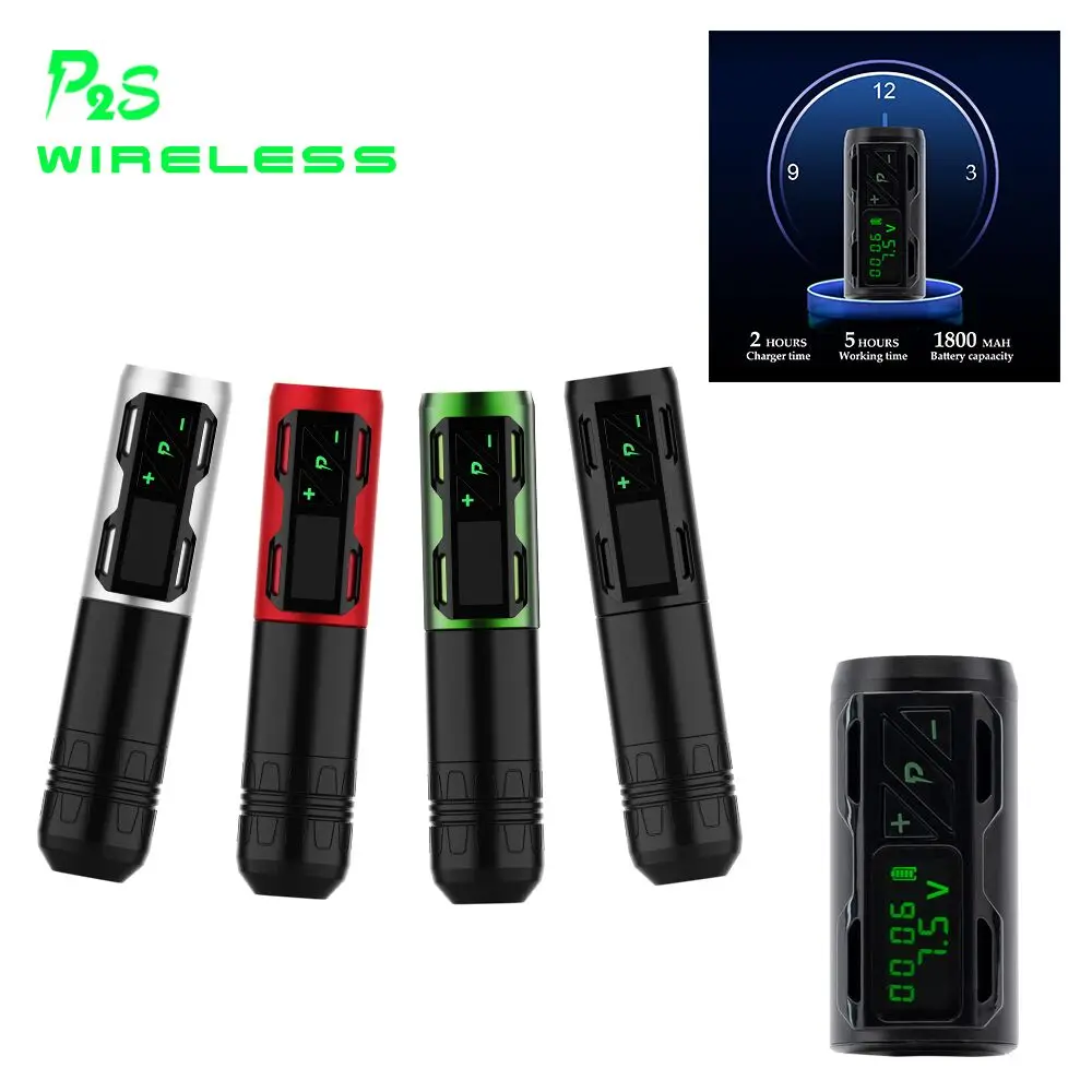 Top Trends: EZ Portex Generation 2S (P2S) Wireless Battery Tattoo Pen Machine Customized Swiss Motor With Power Pack Black Red Green Silver Shoppable Styles