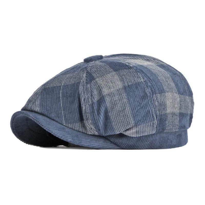 Top Trends: LDSLYJR Spring Autumn Corduroy Plaid Newsboy Caps Flat Peaked Cap Men And Women Painter Beret Hats 23 Shoppable Styles