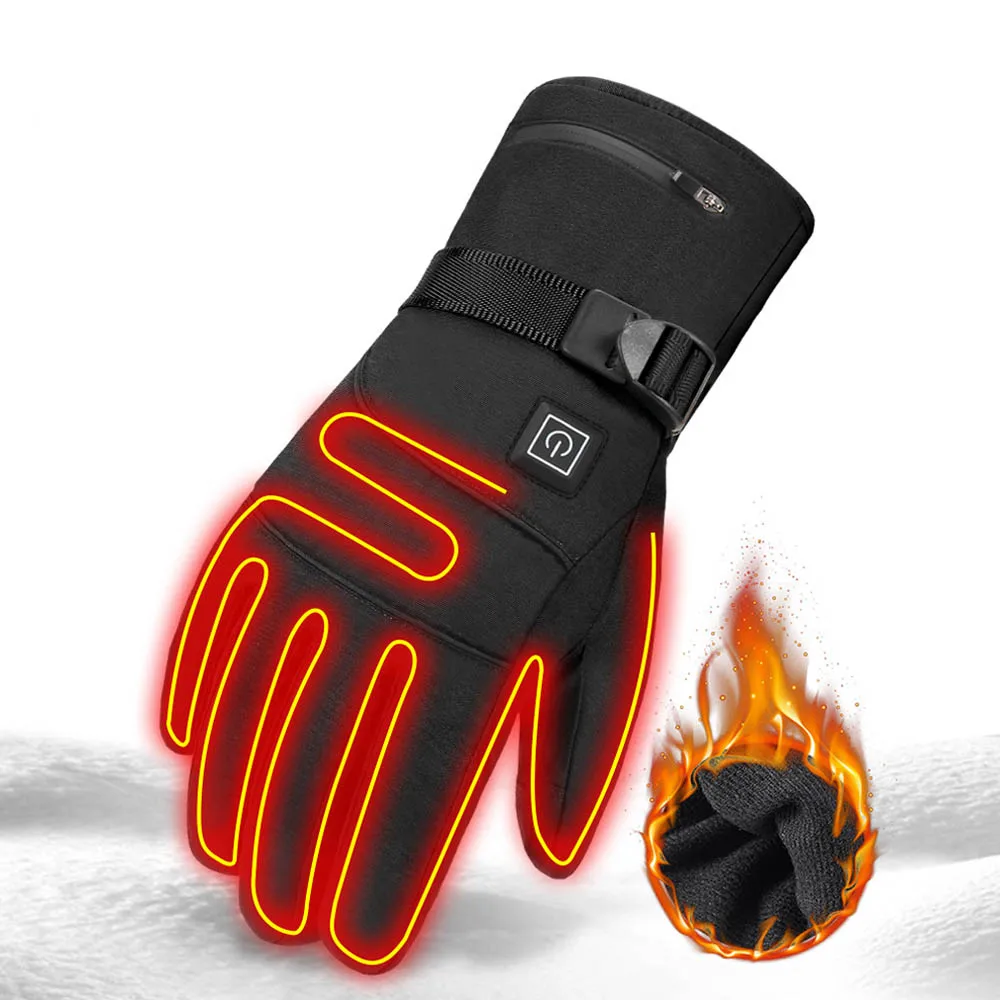 Top Trends: Winter Moto Cycling Electric Heated Gloves Touch Screen Rechargeable Heating Thermal Gloves Mountain Bike Motocross Gloves Shoppable Styles