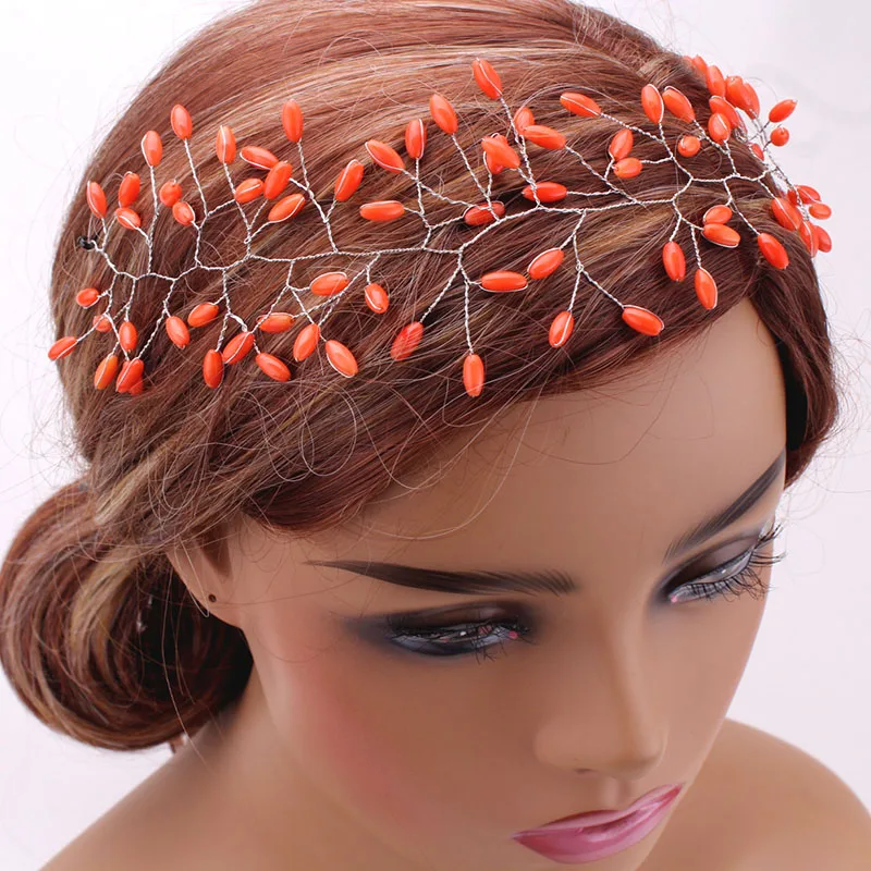 Top Trends: 4ujewelry Orange African Headpiece Nature Coral Beads Jewellery Handmade Costume Nigerian Head Turbans Beads Shoppable Styles