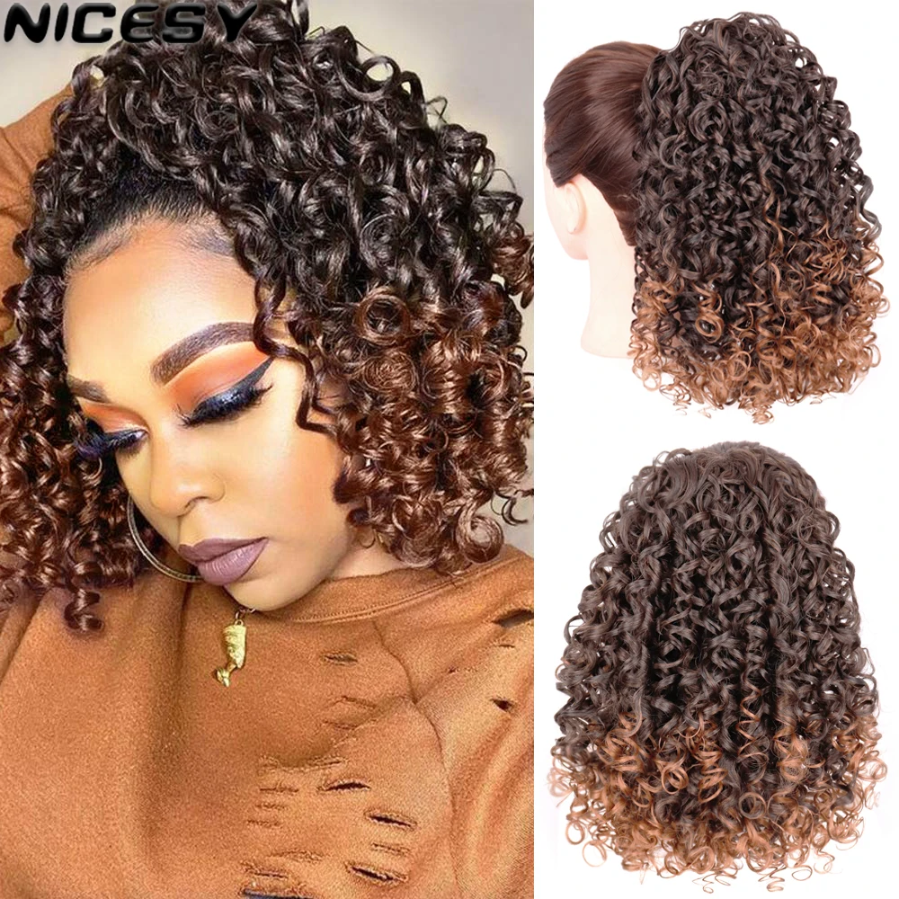 Top Trends: NICESY Synthetic Drawstring Puff Ponytail Afro Kinky Curly Hair Extension Clip In Pony Tail African American Hair Extension Shoppable Styles