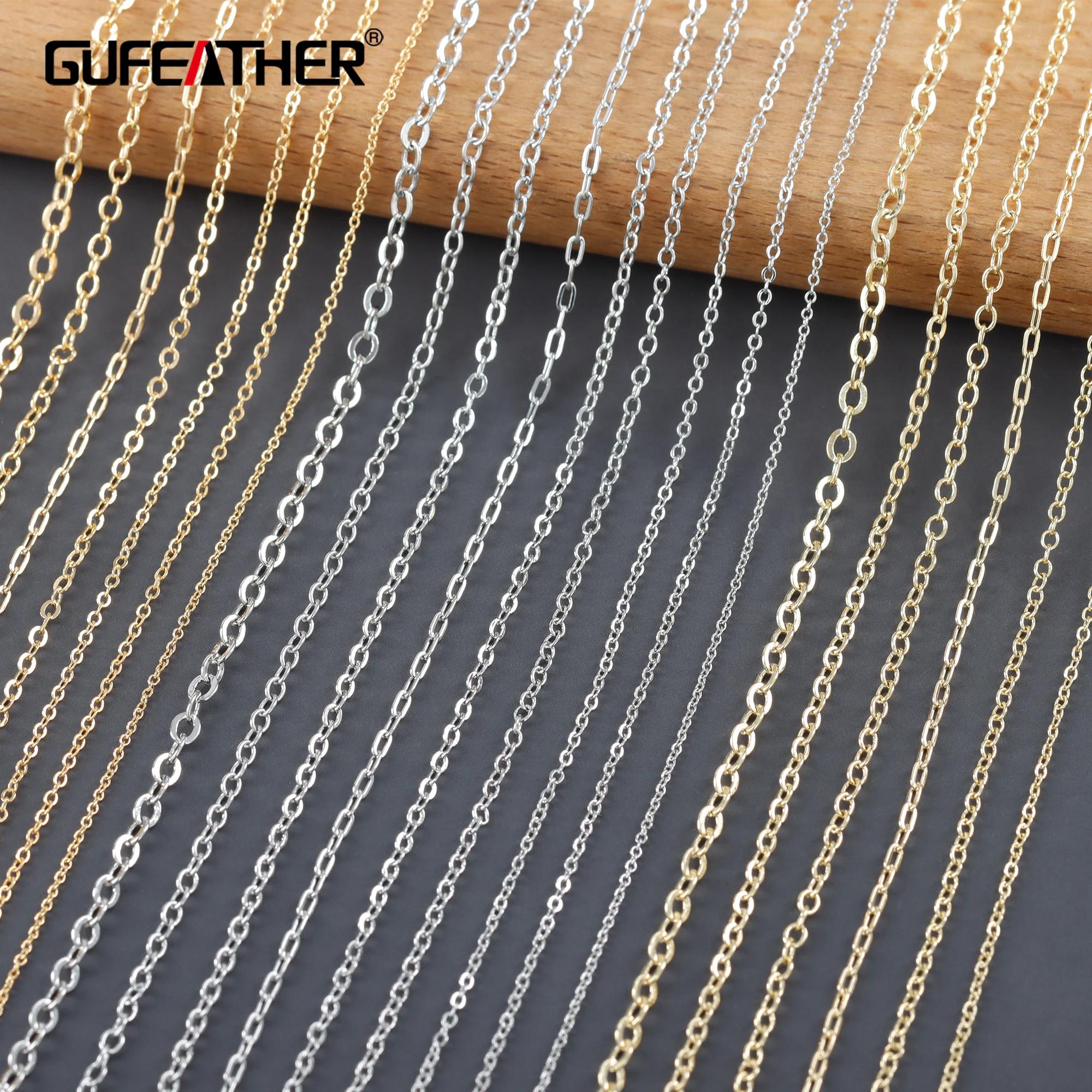 Top Trends: GUFEATHER C259, diy Chain, 18k 14k Gold Plated, rhodium Plated, copper Metal, pass REACH, nickel Free, diy Bracelet Necklace, 3m / lot Shoppable Styles