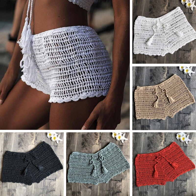 Top Trends: Sexy Summer Shorts 2019 Women Short Pant Sexy See Through Crochet Shorts Casual Black Beach Hot Shorts Sportwear Swimwear Shoppable Styles