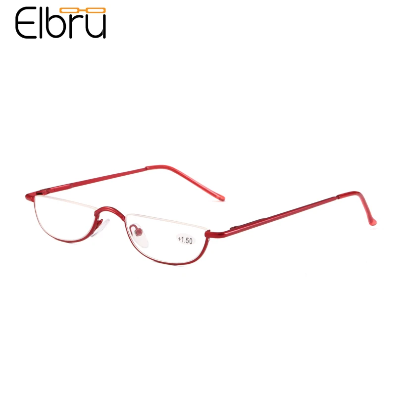 Top Trends: Elbru Small Half-frame Reading Glasses Ultra Light Spring Legs Portable Personality Glasses Fashion Presbyopic Glasses Unisex Shoppable Styles