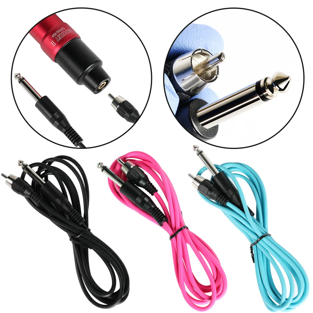 Top Trends: High Quality Tattoo Wire RCA Clip Cable Hook Wire For Tattoo Machine Power Supply Three Colors 1.8m Tattoo Equipment Shoppable Styles