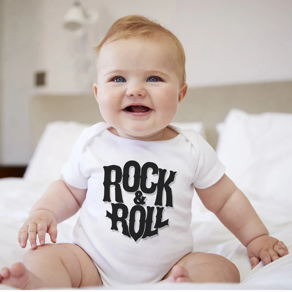 Top Trends: Edgy Fashion Infant Rock Outfits Summer 2021 New Rock And Roll Print Baby Boy Body Set Britain Pop Harajuku Newborn Clothes Shoppable Styles