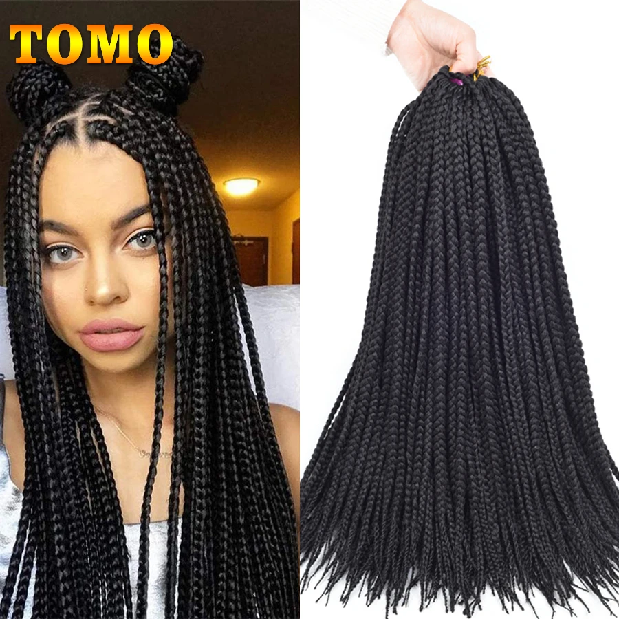 Top Trends: TOMO 3X Box Braids Crochet Hair 14 18 22 Inch Ombre Color Synthetic Handmade Braiding Hair Extensions For Black Women 22 Roots Shoppable Styles