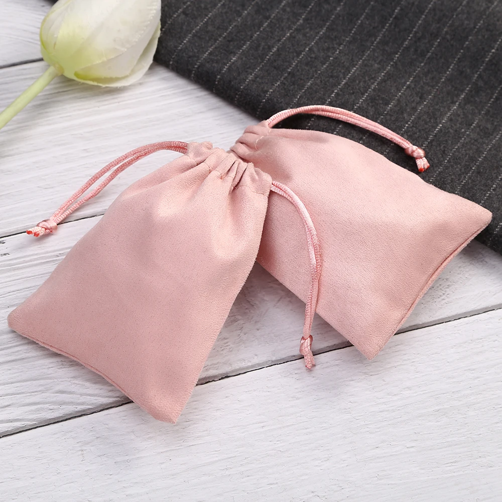 Top Trends: 50pcs Flannel Jewelry Packaging Pouches Chic Purple Wedding Favor Gift Bag Velvet Drawstring Pouch For Cosmetic Makeup Eyelashes Shoppable Styles - Image 3