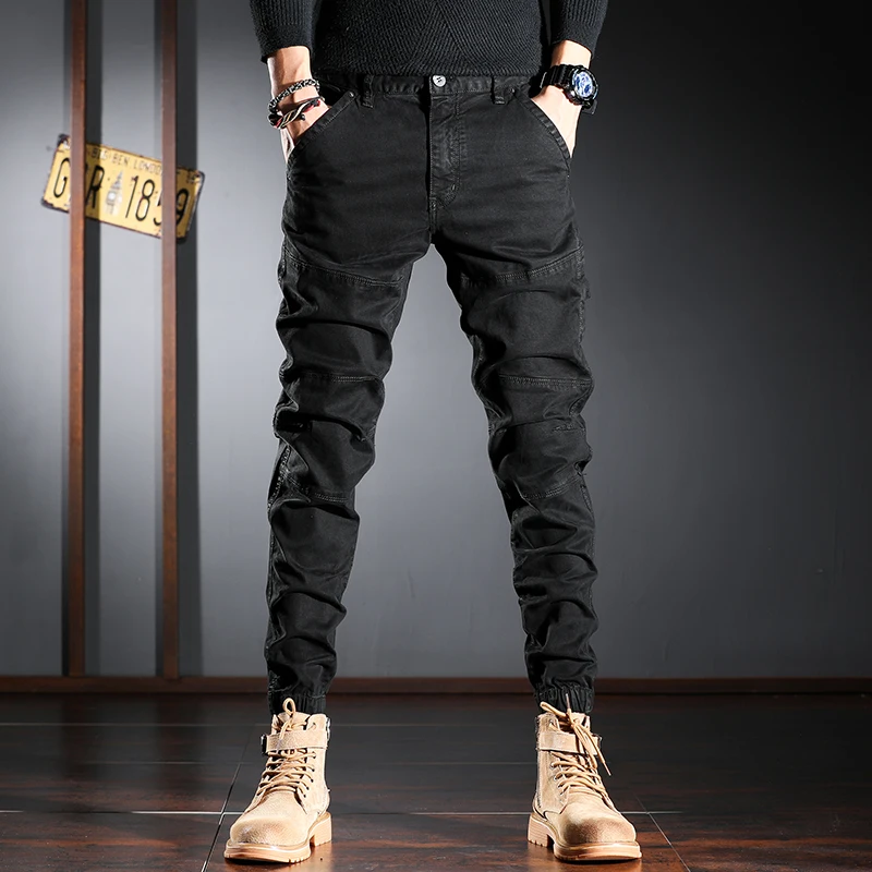 Top Trends: Autumn New Black Cargo Pants Men Fashion Casual Cotton Stretch Slim Fit Trousers Shoppable Styles