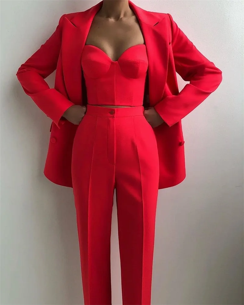 Top Trends: Two Piece Women's Peaked Lapel Suit Double Breasted Jacket Lady Formal Casual Pants Blazer Daily Wedding Prom Party Wear Fashion Shoppable Styles - Image 4