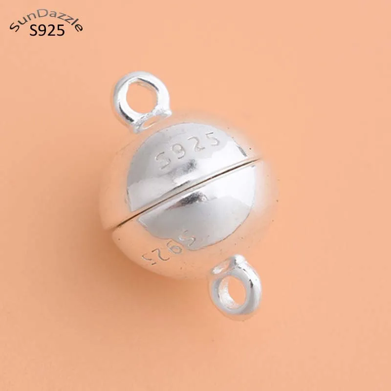 Top Trends: Real Pure Solid 925 Sterling Silver Magnetic Clasps Jewelry Making Round Ball Gold Buckle Clasp Necklace Bracelet Findings Shoppable Styles