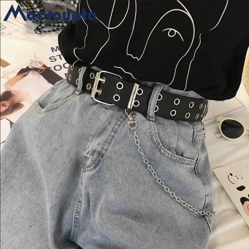 Top Trends: Fashion Alloy Women Belts Chain Luxury For Genuine Leather New Style Pin Buckle Jeans Decorative Ladies Retro Decorative Punk Shoppable Styles