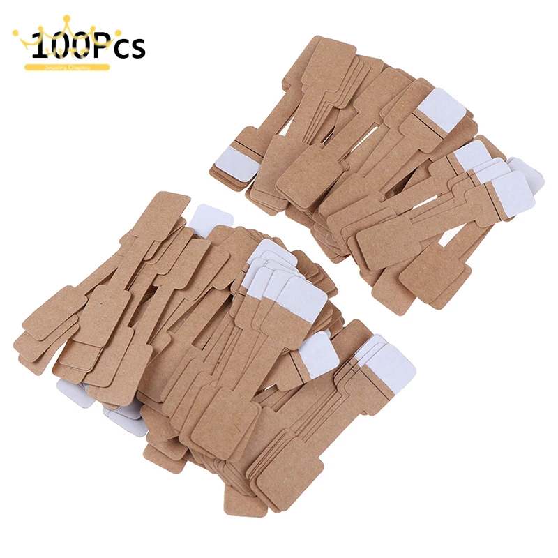 Top Trends: 50 / 100Pcs Quadrate Blank Price Tags Necklace Ring Labels Paper Stickers Paper Jewelry Display Card Labels Hangtag Shoppable Styles