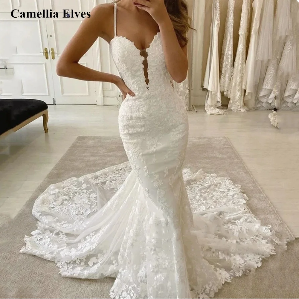 Top Trends: Luxury Lace Mermaid Wedding Dresses For Women Lace Appliques Court Train Bridal Gowns Backless Bride Dress Vestidos De Novia Shoppable Styles