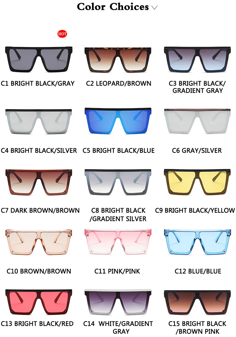 Top Trends: Oversized Sunglasses Women Big Frame Square Flat Top Rivet Gradient Lens Sun Glasses Female Men Vintage Mirror Shades UV400 Shoppable Styles - Image 3