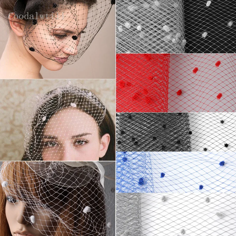 Top Trends: 2Meters Dot Birdcage Veil Fabrice For Wedding Bride Mesh Headwear DIY Hair Accessories Veiling Millinery Hats Bridal Netting Shoppable Styles