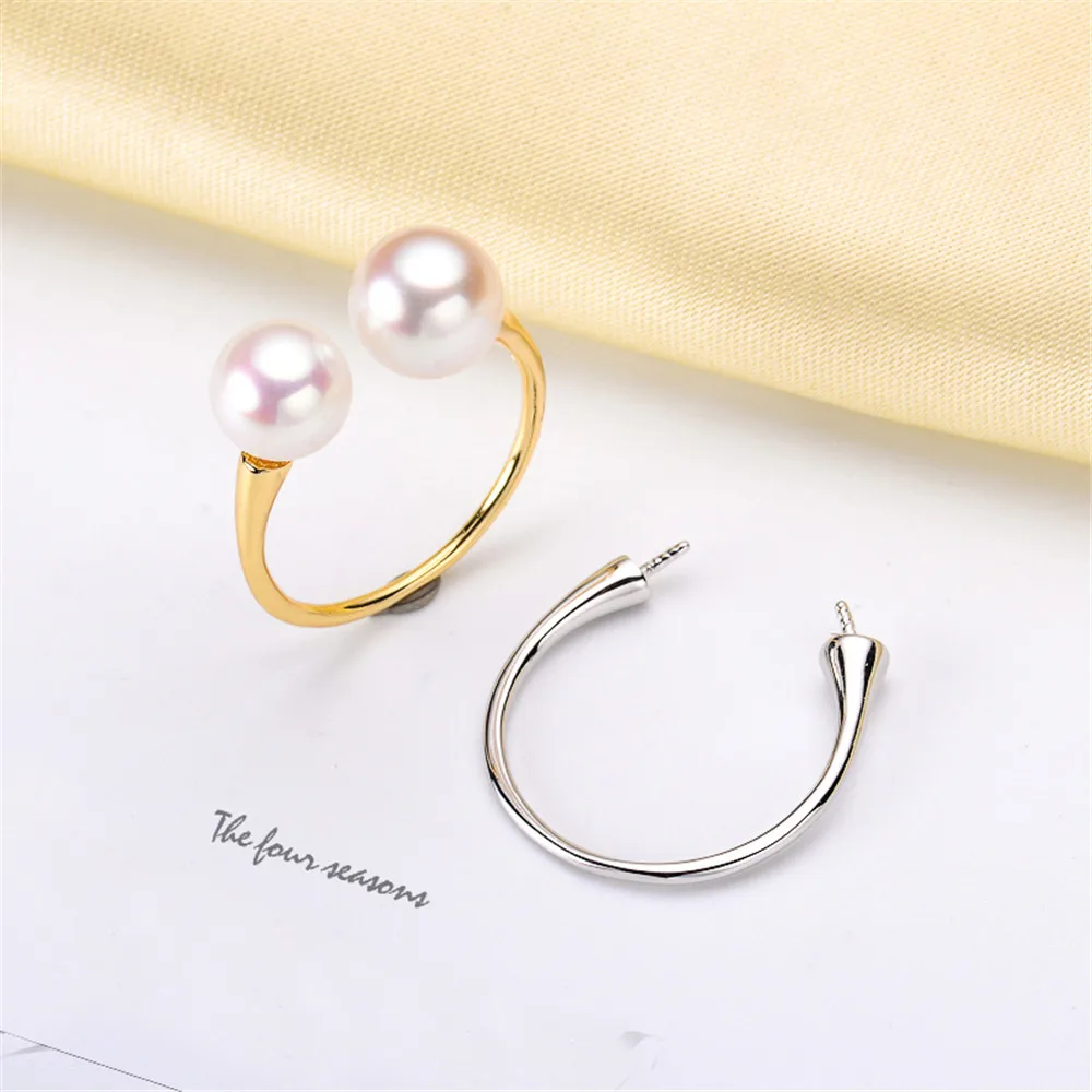 Top Trends: Wholesale Classic 925 Silver Ring Accessories Settings Adjustable Blank Pearl Ring Setting Base For Women Diy Jewelry Making Shoppable Styles