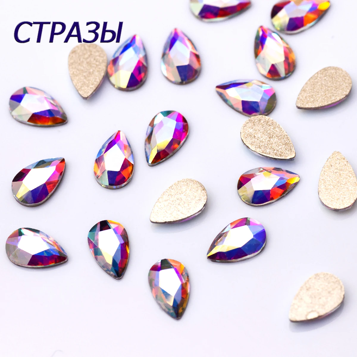 Top Trends: 20pcs Top Quality Pear Nail Strass Fashion 3D Nail Charms Rhinestones Flatback Crystal Stones For DIY Nail Art Decoration Shoppable Styles