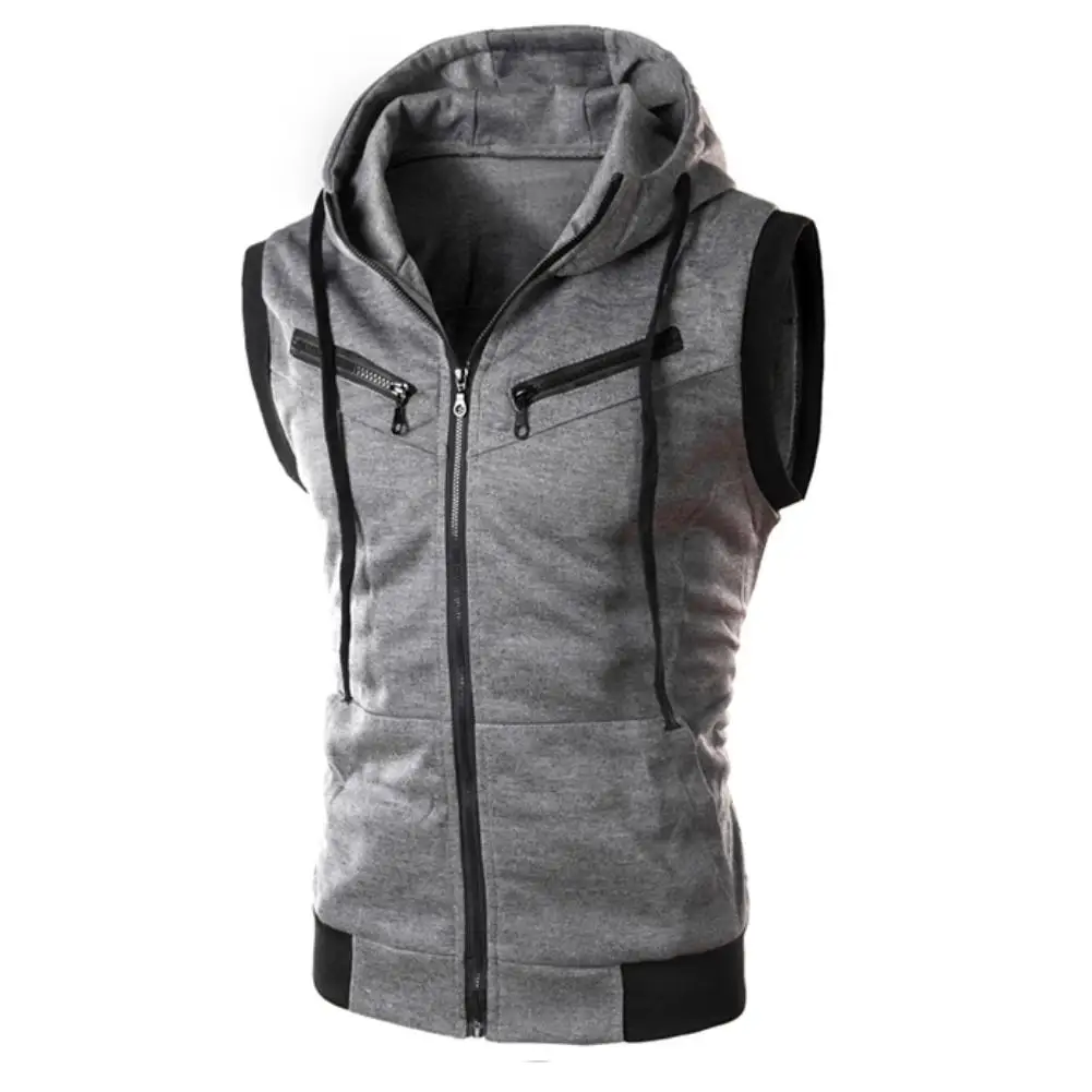 Top Trends: Men Jackets Zipper Sleeveless Fitness Color Block Hoodies Vest Men's Clothing Sports For Running 2021 Streetwear Shoppable Styles