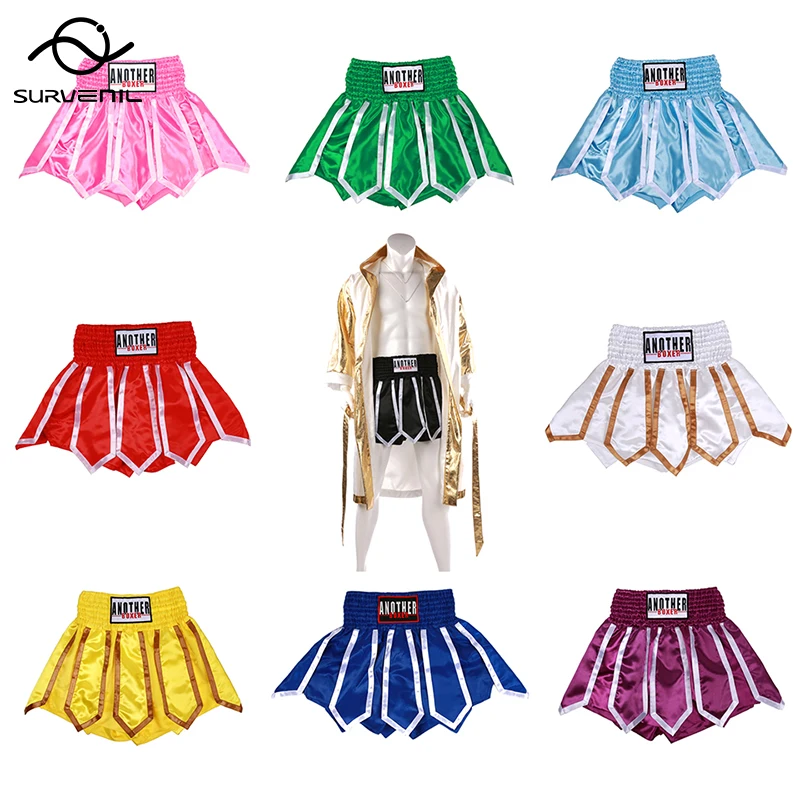 Top Trends: Shorts Muay Thai Men Women Kids MMA Kick Boxing Pants Lotus Ribbons Kickboxing Shorts Sanda Grappling Fight Training Uniform Shoppable Styles