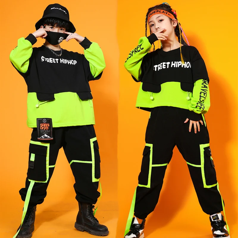 Top Trends: New Korean Top Pants Jazz Suit Children Hiphop Street Dance Clothes Boys Girls Hip Hop Costumes Kids Street Dance Outfit Suits Shoppable Styles