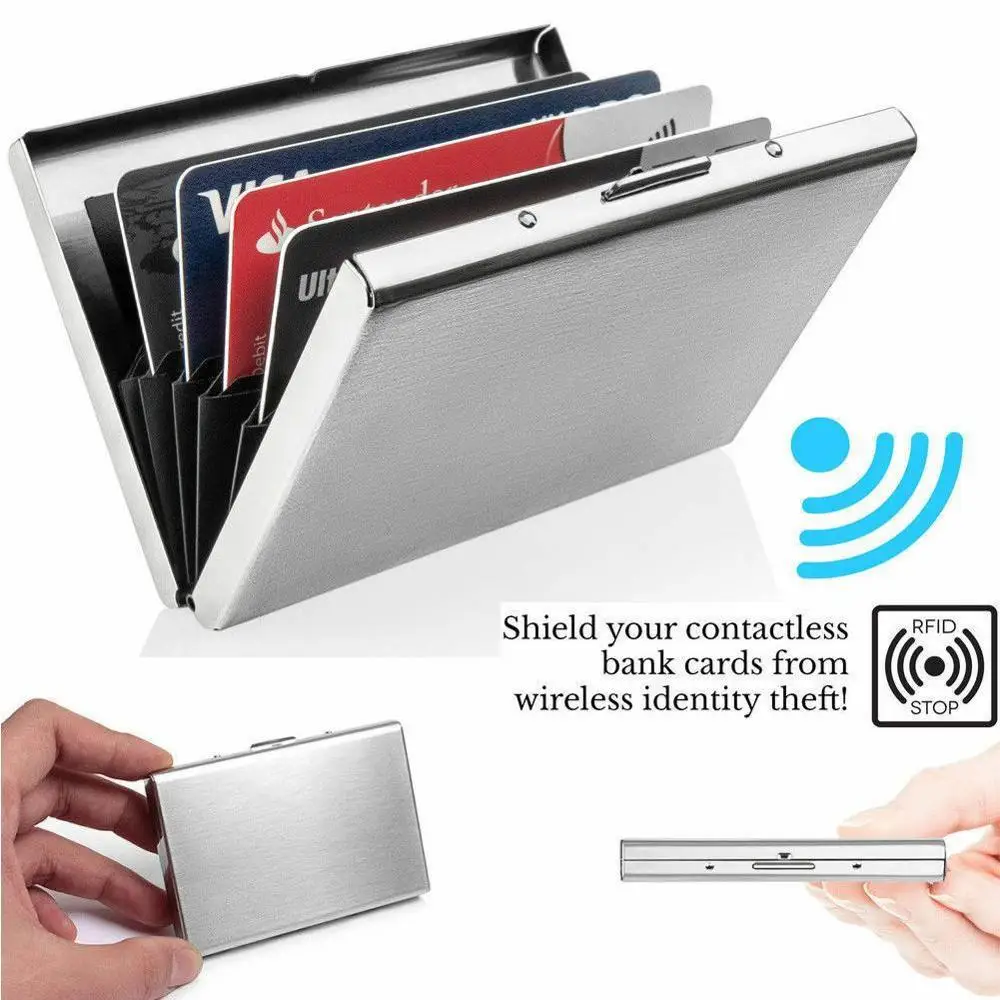 Top Trends: Anti-Scan RFID Steel Metal Credit Card Holder Slim Blocking Wallet Case Business Card Protection Holder Case Shoppable Styles