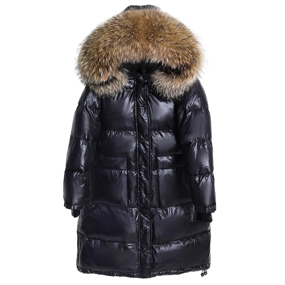 Top Trends: Maomaokong 2022 Women Winter Black Loose Long Down Jacket Real Fox Fur Collar Hooded Fashion Waterproof Female Extra Large Coat Shoppable Styles