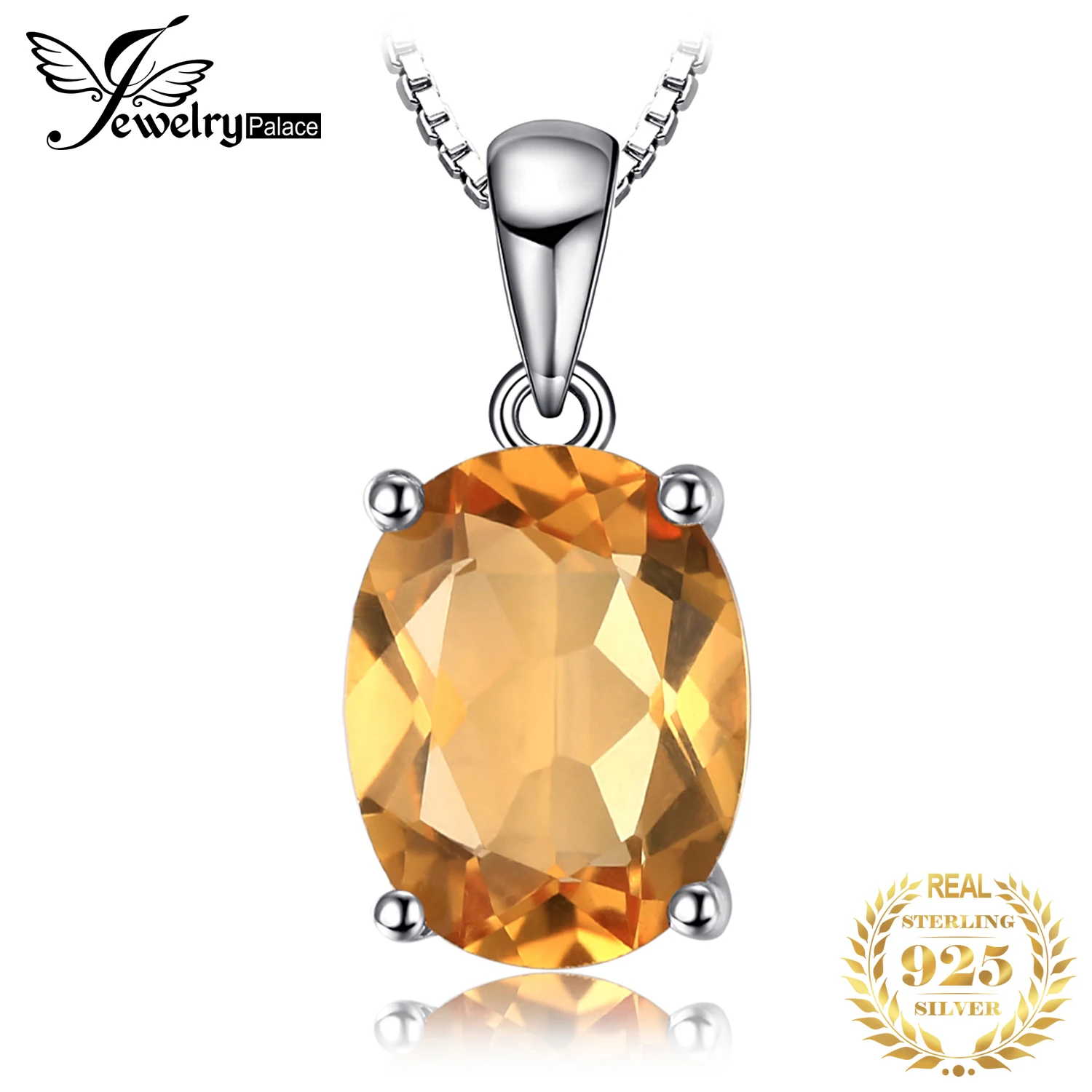 Top Trends: JewelryPalace Oval Yellow Genuine Natural Citrine 925 Sterling Silver Pendant Necklace Gemstone Necklace For Women No Chain Shoppable Styles