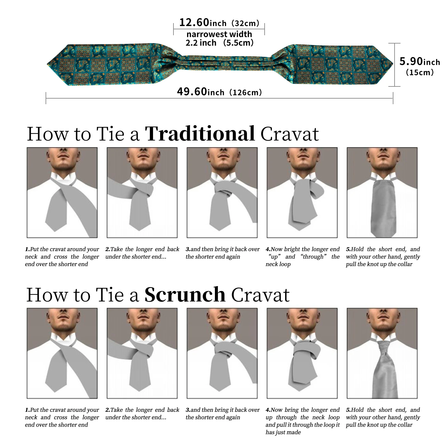 Top Trends: Men Vintage Blue Red Green Paisley Plaid Wedding Formal Cravat Ascot Scrunch Self British Style Gentleman Silk Necktie DiBanGu Shoppable Styles - Image 6