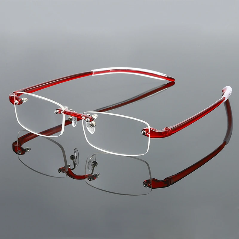 Top Trends: Frameless Blue Light Blocking Reading Glasses Men Women Fashion Rimless Hyperopia Eyeglasses Diopter + 1.0 + 1.5 + 2.0 + 2.5 + 3.0 Shoppable Styles