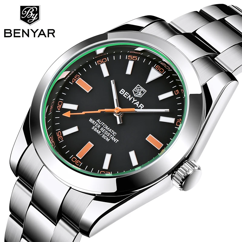 Top Trends: BENYAR Fashion Brand Mens Automatic Watches Stainless Steel Waterproof 50M Men Mechanical Wristwatch Luxury Tourbillon Watch Men Shoppable Styles