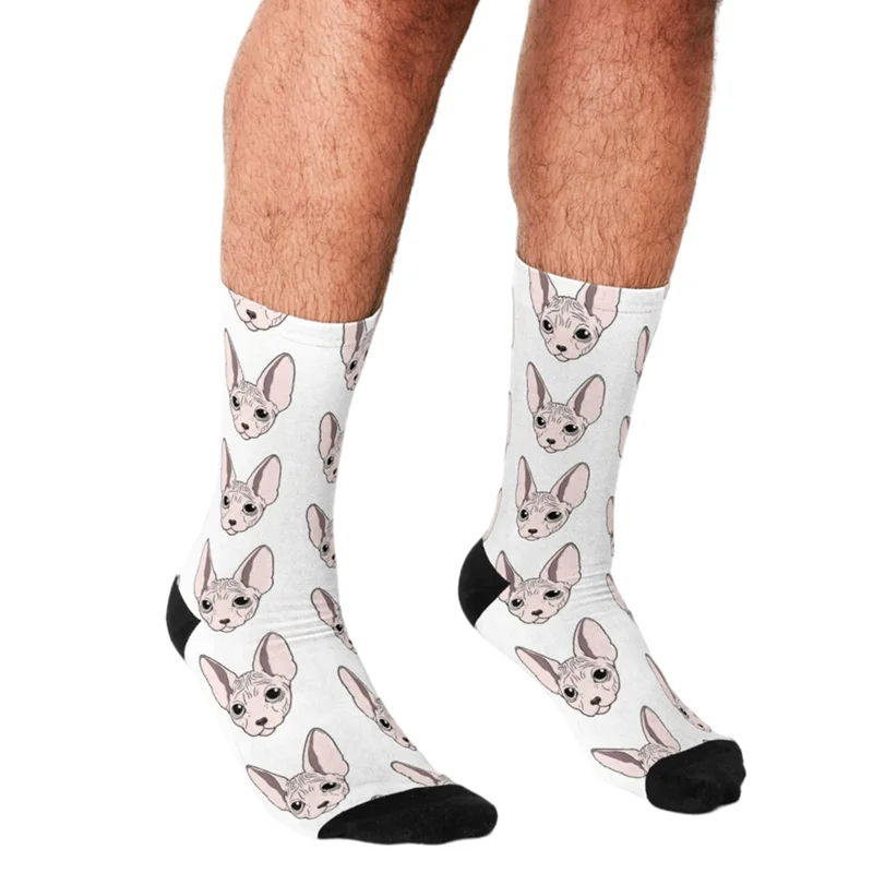 Top Trends: Funny Men Socks Sphynx Cat Avatar Pattern Printed Hip Hop Men Happy Socks Cute Boys Street Style Crazy Novelty Socks For Men Shoppable Styles