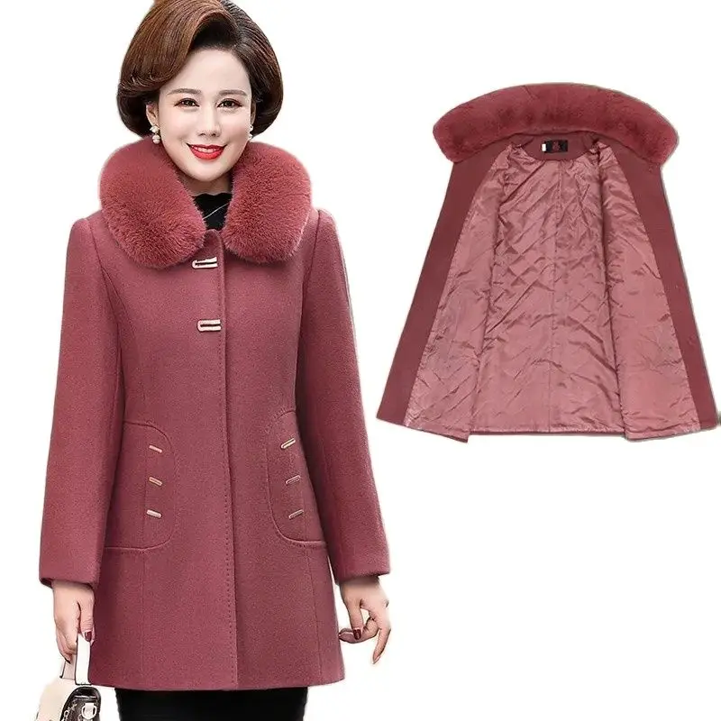 Top Trends: Winter Woolen Coat Mid-Length Thickened With Cotton Western-Style Middle-Aged Elderly Women Autumn Winter Woolen Jacket M327 Shoppable Styles