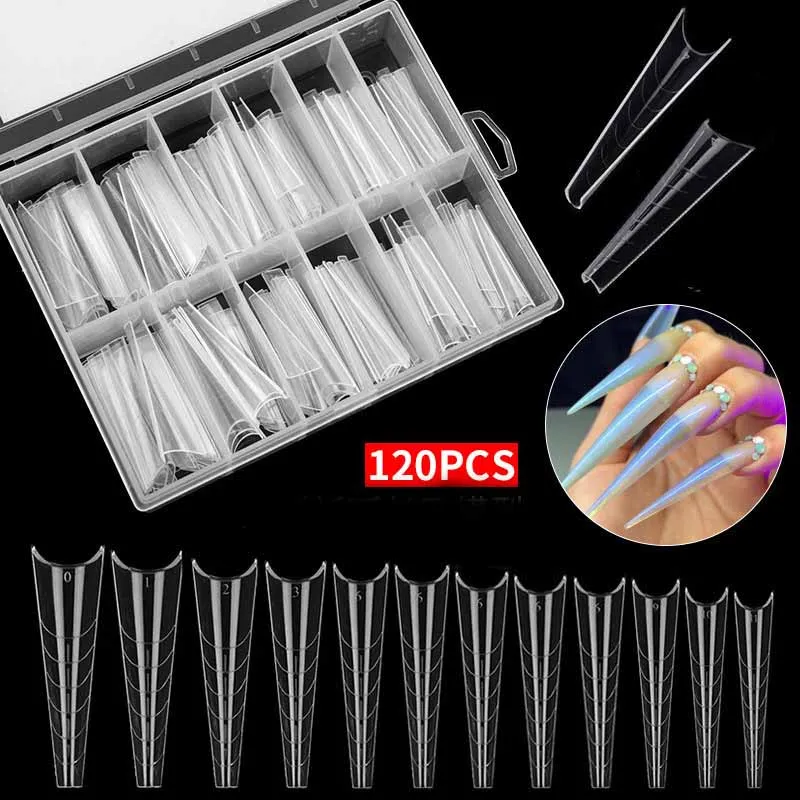 Top Trends: 120PCS / Box Nail Art UV Extend Gel Nail Extension Tool Quick Building Nail Mold Tips Nail Dual Forms Finger Extension Shoppable Styles - Image 3