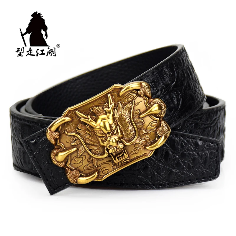 Top Trends: Men Belt Luxury Designer Crocodile Pattern Belts High Quality Fashion Ceinture Jeans Black Waistband Men Punk Belt Free Shipping Shoppable Styles