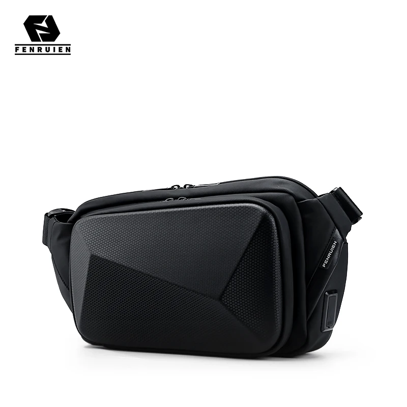 Top Trends: Fenruien New Fashion Chest Bag Multifunction Crossbody Bag Waterproof USB Shoulder Messenger Bags Short Trip Male Sling Bag Shoppable Styles