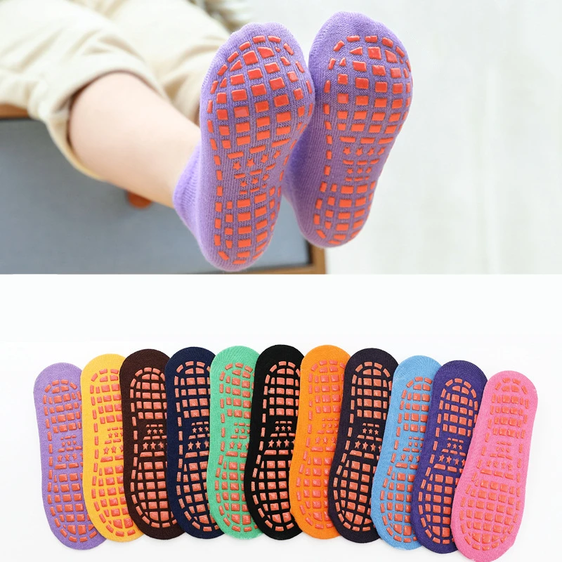 Top Trends: Breathable Non-slip Baby Floor Socks Boys Girls Socks Home Kids Children Trampoline Yoga Socks Cotton Candy Color Ankle Socks Shoppable Styles