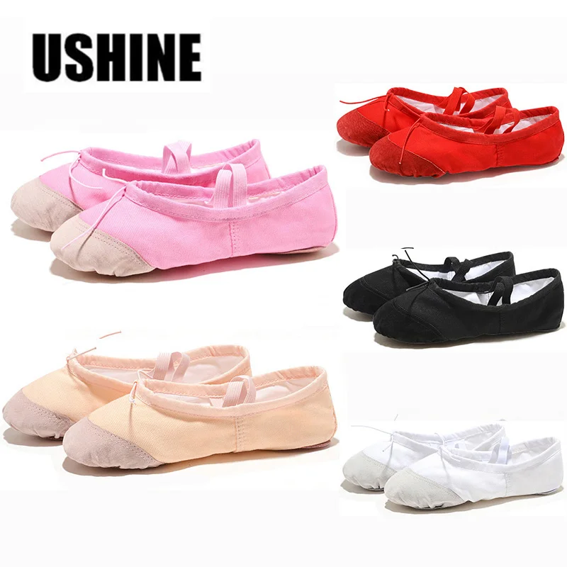 Top Trends: USHINE Professional Pink Yoga Slippers Indoor Exercising Shoes Ballet Shoes Dance For Girls Canvas Ballet Dance Girls Kids Women Shoppable Styles