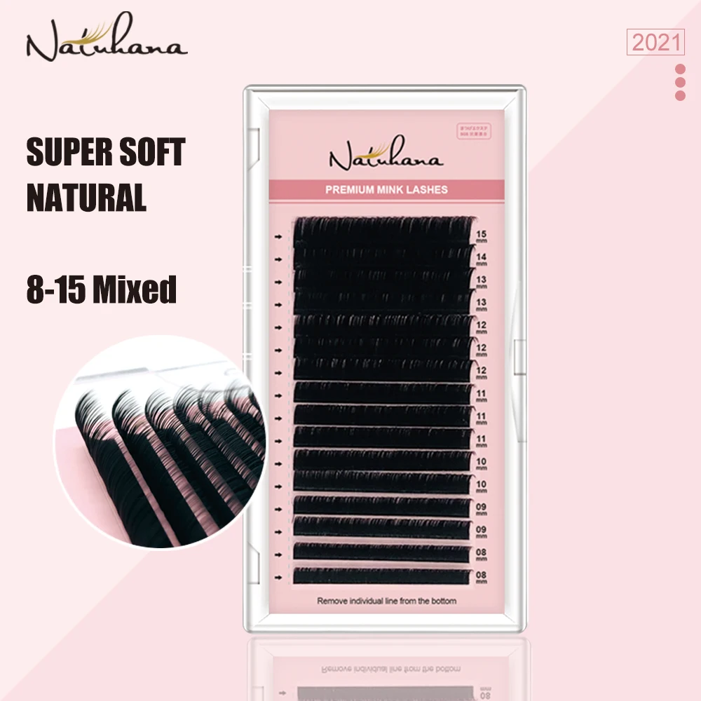 Top Trends: NATUHANA 8-25 Mixed 16Rows Fake Eyelash Extension Maquiagem Cilios Postiço Individual False Eyelashes Supplies Silk Mink Lashes Shoppable Styles