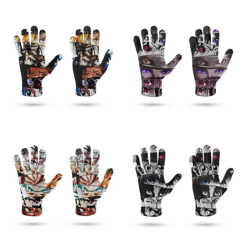 Top Trends: Cartoon Anime Japanese Men Gloves Men&#039;s Women&#039;s Touch Screen Gloves Autumn Workout Sports Cycling Driving Knitting Gloves Shoppable Styles