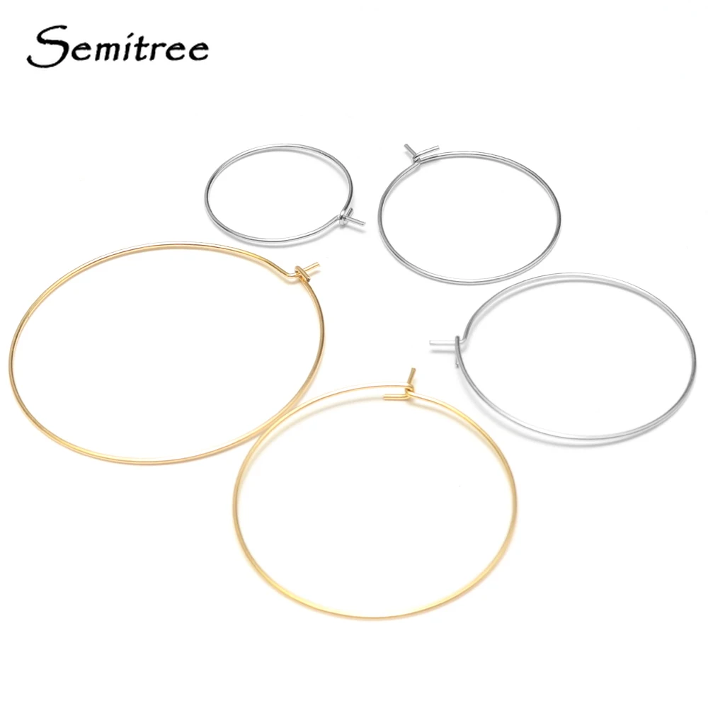 Top Trends: Semitree 20pcs Stainless Steel Gold Big Circle Wire Hoops Loop Earrings DIY Dangle Earring Jewelry Making Accessories 20mm 30mm Shoppable Styles