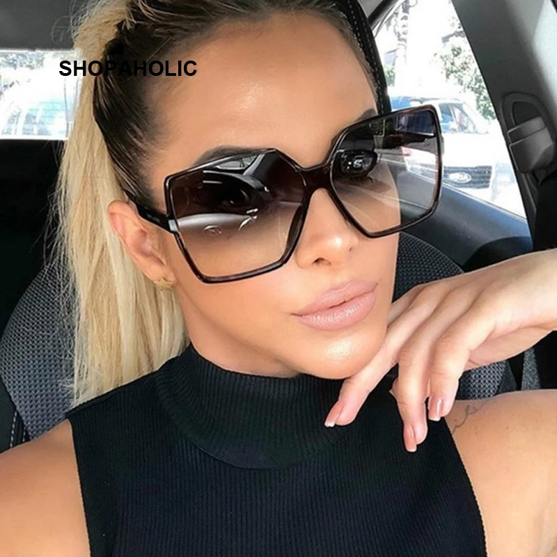 Top Trends: Black Square Oversized Sunglasses Woman Big Frame Colorful Sun Glasses Female Mirror Oculos Unisex Gradient Hip Hop Shades Shoppable Styles