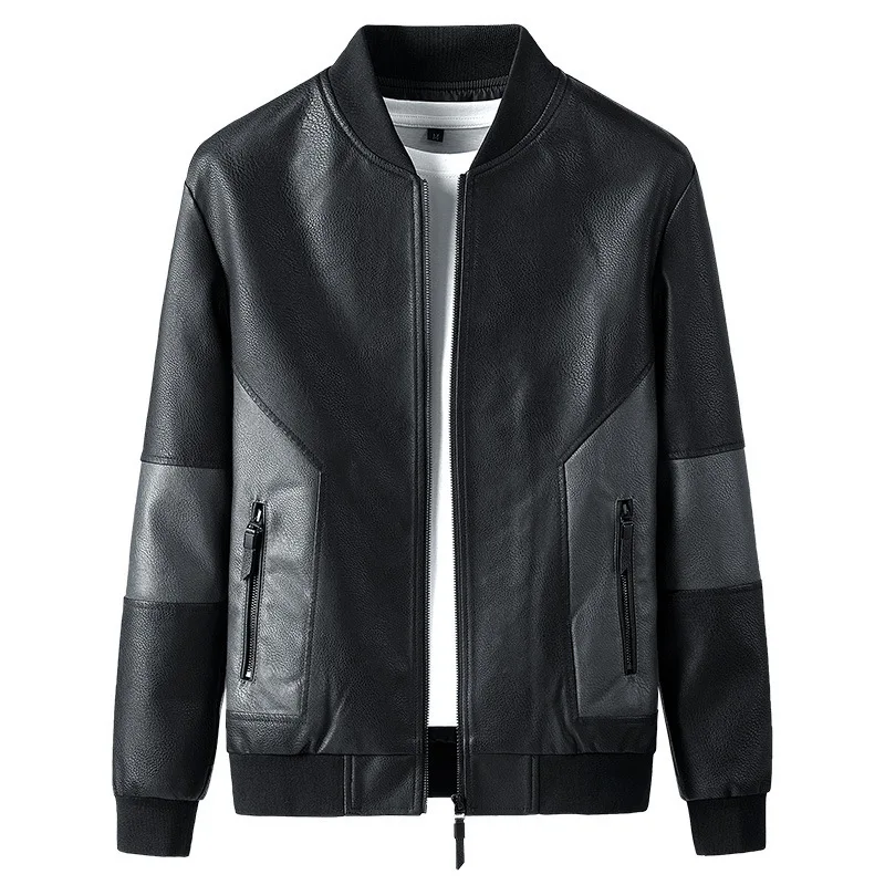 Top Trends: Luxurious PU Jackets Men Spring Autumn Patchwork Leather Jacket Coat Male Fashion Casual O-neck Outwear Plus Size 7XL HA128 Shoppable Styles - Image 2