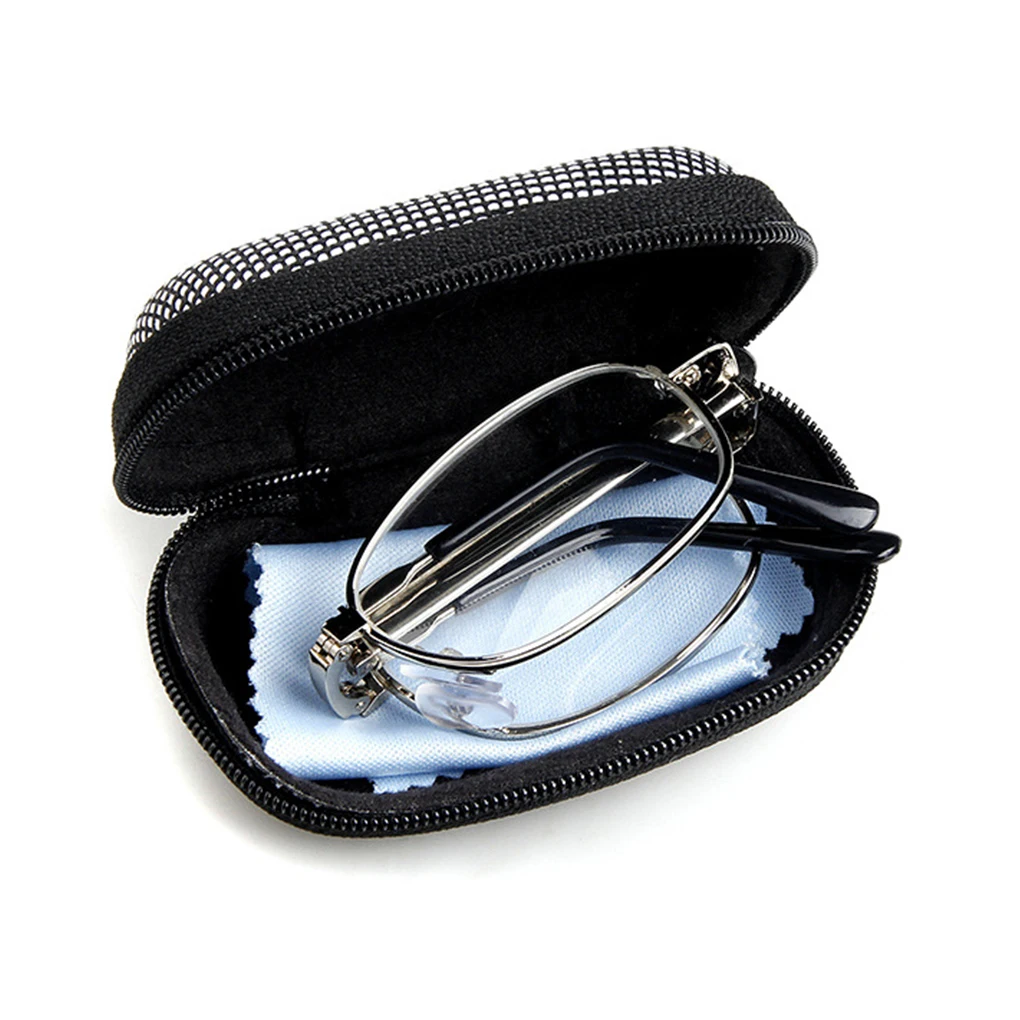 Top Trends: Fashion Portable Folding Reading Glasses Men Women Oval Metal Frame Presbyopic Magnifying Glasses Male Female Eyewear With Case Shoppable Styles