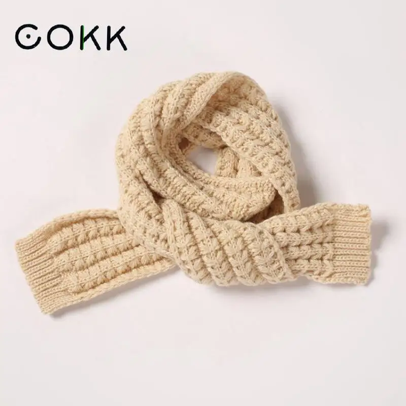 Top Trends: COKK New Kids Scarf Korean Knitted Scarves For Girls Boys Children Women Winter Thick Warm Shawl Wraps Accessories Shoppable Styles