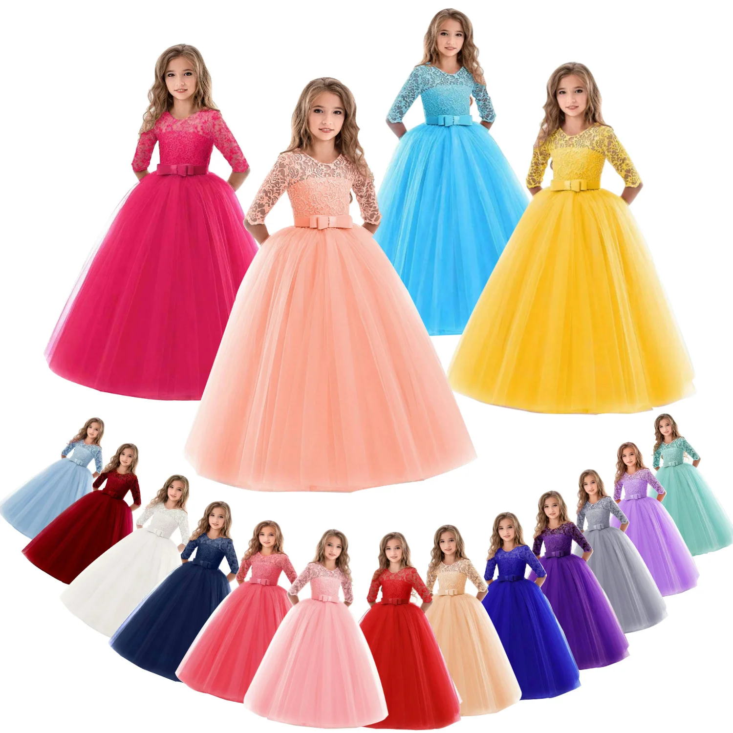 Top Trends: Teenage Girls Dresses For Girl 10 12 14 Year Birthday Fancy Prom Gown Flower Girls, Children Princess Party Dress Kids Clothing Shoppable Styles