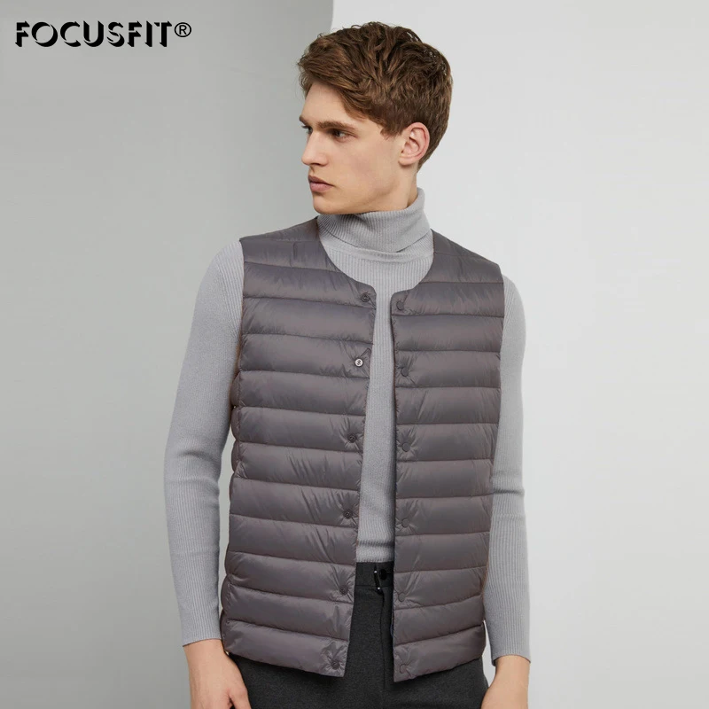 Top Trends: Men's Down Vest Autumn And Winter Wear Inside And Outside Men's Sleeveless Waistcoat Round Neck Light Waistcoat Fleece Liner Shoppable Styles