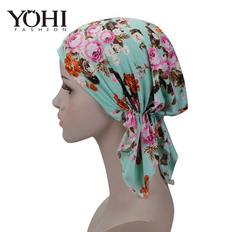 Top Trends: YOHITOP New High Quality Women Stretchy Turban Cotton Beanie Pre Tied Scarf Head Scarf Chemo Hat Of Lady Hair Accessories Shoppable Styles